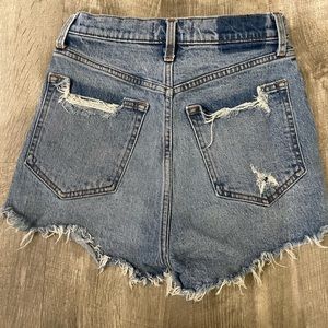 Abercrombie & Fitch Distressed Denim Shorts - Blue